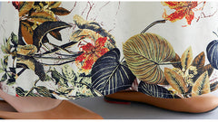 Printed Cotton Linen Round Neck Sleeveless Dress