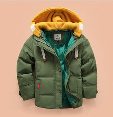 Thickening down jacket for boys and girls