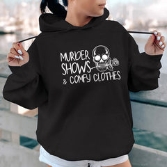 Casual Heel Wrapped Collar Fleece Letter-printing Printed Hoodie Loose
