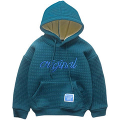 Boys' Whole Velvet Embroidered Fleece Hoodie
