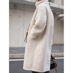 Women Lamb Wool Mid-length Coat