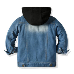 Children's Hooded Fashion Casual Two-piece Denim Jacket
