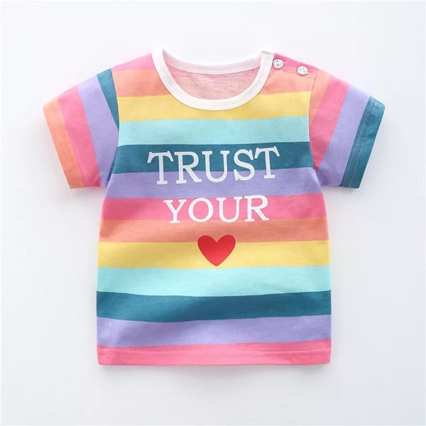 100% Cotton Knitted Kids Rainbow T-Shirt