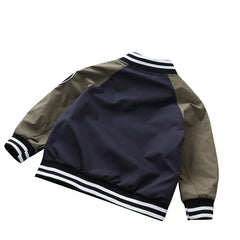 Handsome Boys Baseball Uniform Stand Collar Jacket