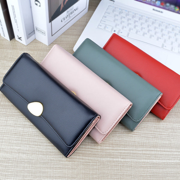 Women's Long Wallet Soft Leather  Handbag with Multi-card-slot