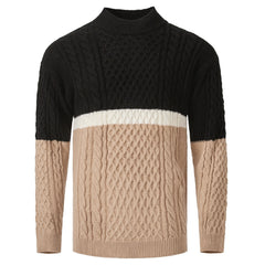 Men's Color Matching Casual Round Neck Sweater