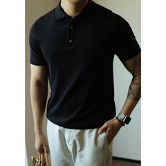 Men's Slim Fit Casual American Retro Fashion Minimalism T-shirt