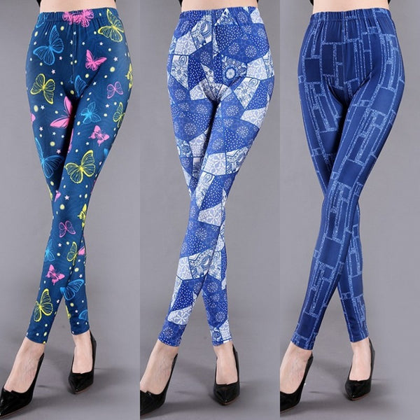Milk Silk Printed Leggings For Women (Spring And Summer)