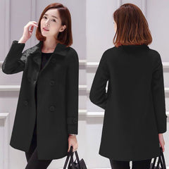 Woolen Women's Mid-length Slim Fit Overcoat