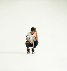 Tie & dye Baggy T-Shirt, 3/4 Sleeves and Crew Neck