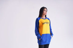 Crew Neck Fleece Shirt with Raglan Sleeves For Ladies