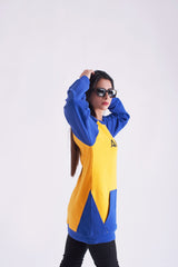 Crew Neck Fleece Shirt with Raglan Sleeves For Ladies