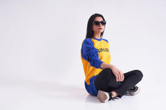 Crew Neck Fleece Shirt with Raglan Sleeves For Ladies