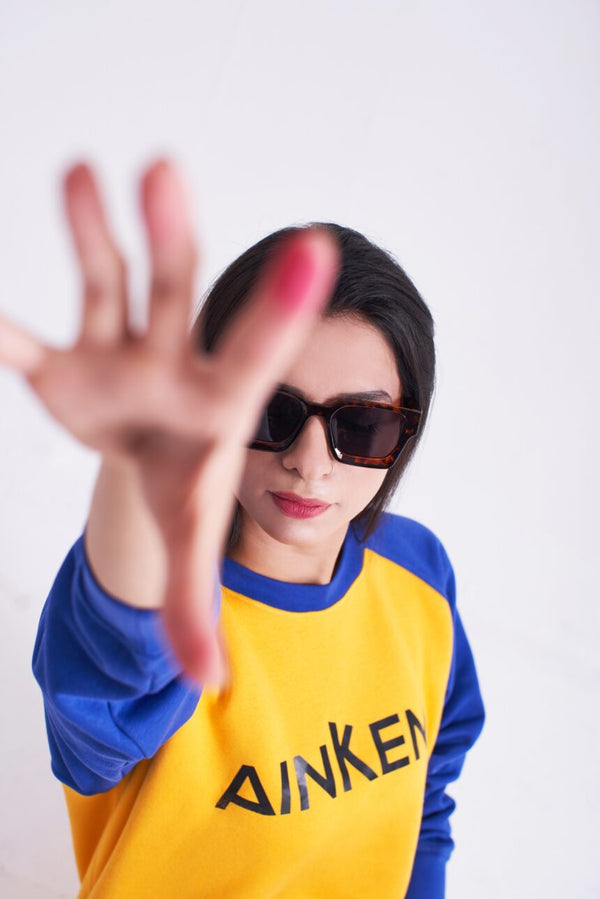 Crew Neck Fleece Shirt with Raglan Sleeves For Ladies