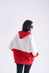 Baggy Hood Style With Combination Of Two Color For ladies