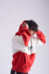 Baggy Fleece Hood Style With Combination Of Two Color