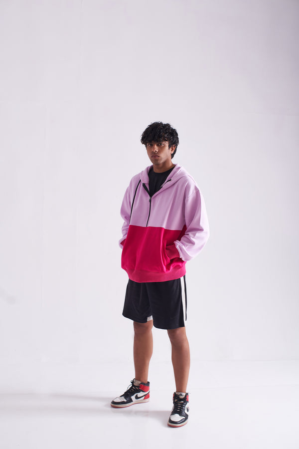 Fleece Hood Style With Combination Of Two Color