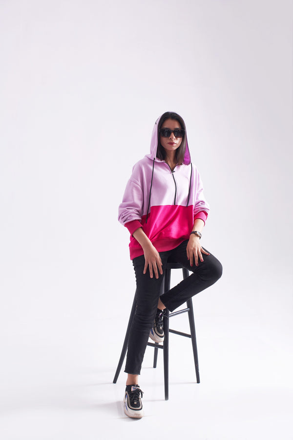 Hood Style With Combination Of Two Color For Ladies