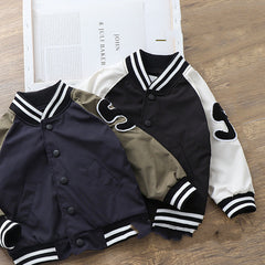 Handsome Boys Baseball Uniform Stand Collar Jacket