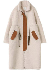 Women Lamb Wool Mid-length Coat