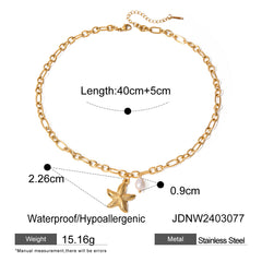 Stainless Steel Starfish Shell Conch Bracelet