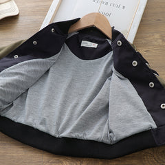 Handsome Boys Baseball Uniform Stand Collar Jacket