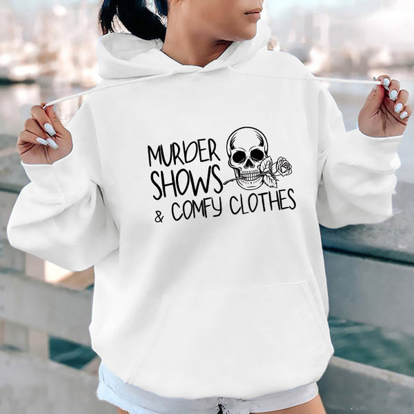 Casual Heel Wrapped Collar Fleece Letter-printing Printed Hoodie Loose