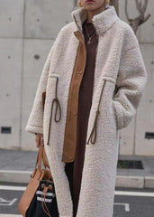 Women Lamb Wool Mid-length Coat