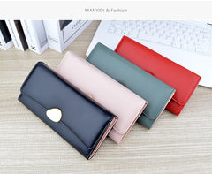 Women's Long Wallet Soft Leather  Handbag with Multi-card-slot